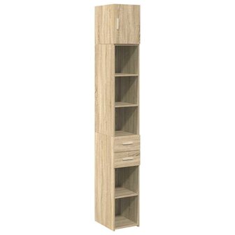 Opbergkast smal 30x42,5x225 cm bewerkt hout sonoma eikenkleurig 2