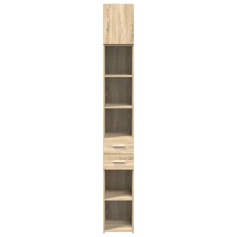 Opbergkast smal 30x42,5x225 cm bewerkt hout sonoma eikenkleurig 4