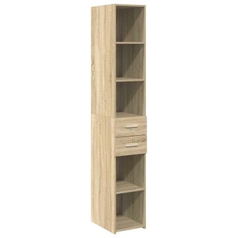 Opbergkast smal 30x42,5x225 cm bewerkt hout sonoma eikenkleurig 6