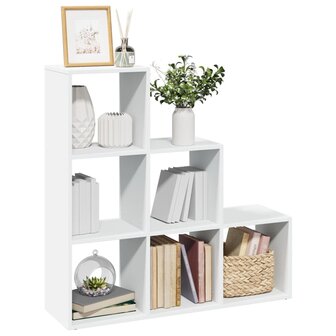 Kamerscherm / boekenkast 3-laags 99x29x99 cm bewerkt hout wit 1