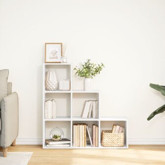 Kamerscherm / boekenkast 3-laags 99x29x99 cm bewerkt hout wit 3
