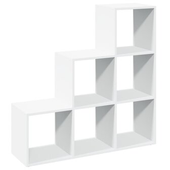 Kamerscherm / boekenkast 3-laags 99x29x99 cm bewerkt hout wit 7