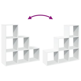 Kamerscherm / boekenkast 3-laags 99x29x99 cm bewerkt hout wit 8