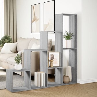 Kamerscherm / boekenkast 143,5x29x143,5 cm hout grijs sonoma 4
