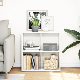 Kamerscherm / boekenkast 69,5x29x69,5 cm bewerkt hout wit 3