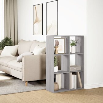 Kamerscherm / boekenkast 69,5x29x103,5 cm hout grijs sonoma 4
