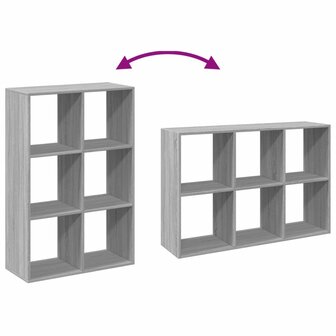 Kamerscherm / boekenkast 69,5x29x103,5 cm hout grijs sonoma 8