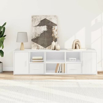 Hoekkast 160x40x45 cm bewerkt hout wit 3
