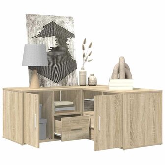 Hoekkast 160x40x45 cm bewerkt hout wit 4