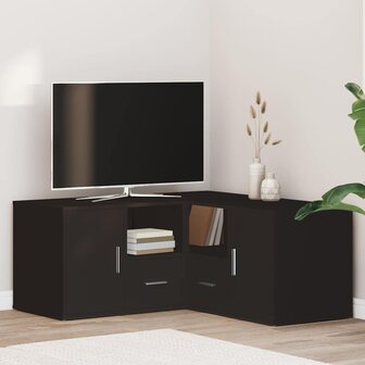 Hoekkast 160x40x45 cm bewerkt hout zwart 1