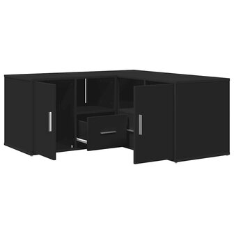 Hoekkast 160x40x45 cm bewerkt hout zwart 2