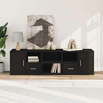 Hoekkast 160x40x45 cm bewerkt hout zwart 3