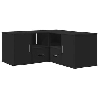 Hoekkast 160x40x45 cm bewerkt hout zwart 5