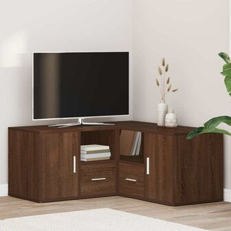 Hoekkast 160x40x45 cm bewerkt hout bruin eikenkleurig 1