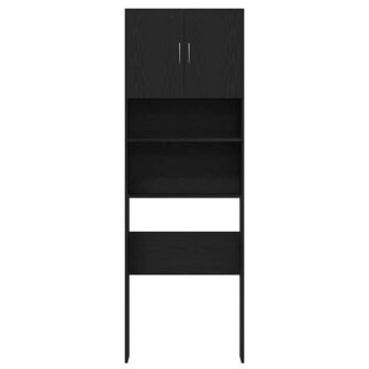 Wasmachinekast 64x24x190 cm spaanplaat zwart eikenkleurig 6