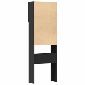 Wasmachinekast 64x24x190 cm bewerkt hout zwart 8