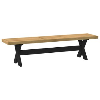 Eetbank NOAIN X-vormige poten 180x40x45 cm massief hout 1