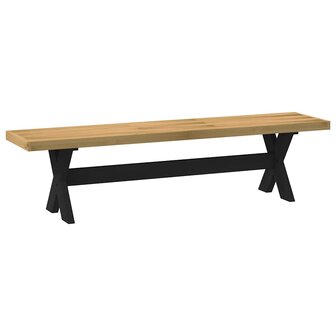 Eetbank NOAIN X-vormige poten 180x40x45 cm massief hout 5