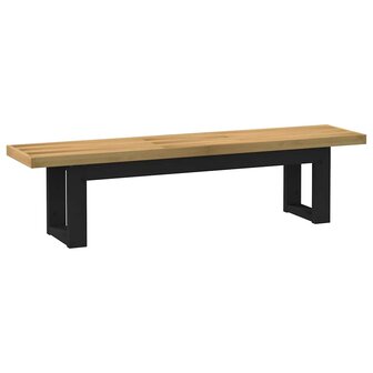 Eetbank NOAIN U-vormige poten 180x40x45 cm massief hout 1