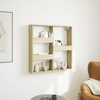 Wandkast 80x15x80 cm bewerkt hout sonoma eikenkleurig 1