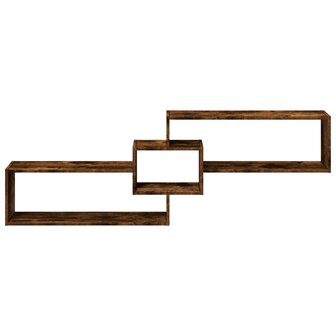 Wandkast 158x18x53 cm bewerkt hout gerookt eikenkleurig 4