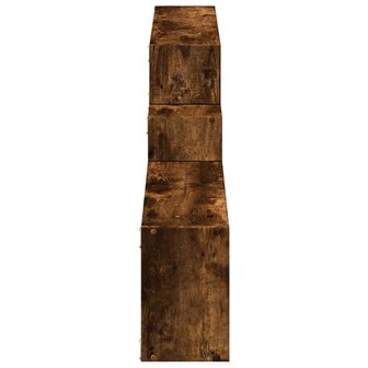 Wandkast 158x18x53 cm bewerkt hout gerookt eikenkleurig 5