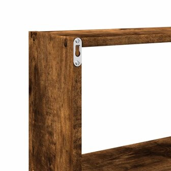Wandkast 158x18x53 cm bewerkt hout gerookt eikenkleurig 8