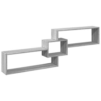 Wandkast 158x18x53 cm bewerkt hout grijs sonoma eikenkleurig 2