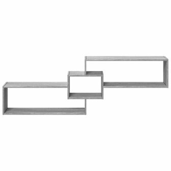 Wandkast 158x18x53 cm bewerkt hout grijs sonoma eikenkleurig 4