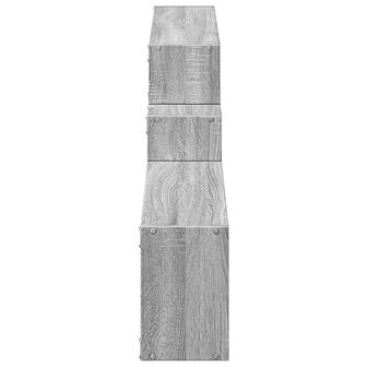 Wandkast 158x18x53 cm bewerkt hout grijs sonoma eikenkleurig 5