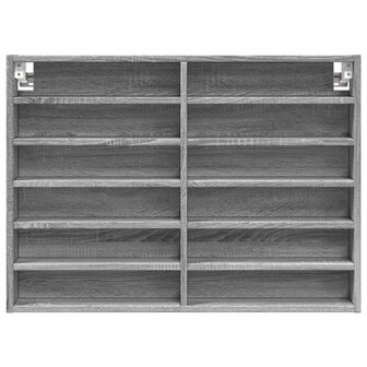 Vitrinekast 80x8,5x58 cm bewerkt hout grijs sonoma eikenkleur 4