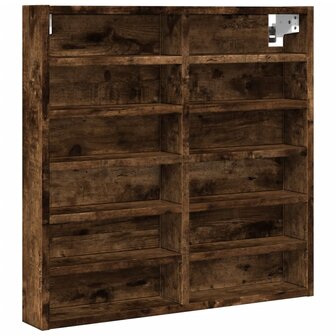 Vitrinekast 60x8,5x58 cm bewerkt hout gerookt eikenkleurig 2