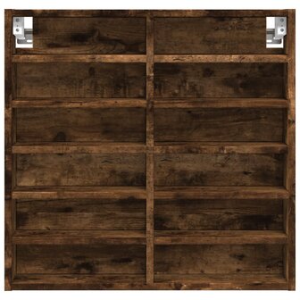 Vitrinekast 60x8,5x58 cm bewerkt hout gerookt eikenkleurig 4