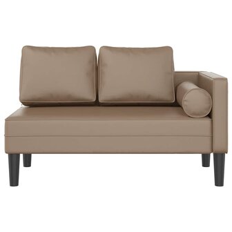 Chaise longue met kussens kunstleer cappuccino 3