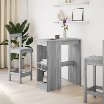 Bartafel met rekken 90x47,5x103,5 cm bewerkt hout grijs sonoma 3