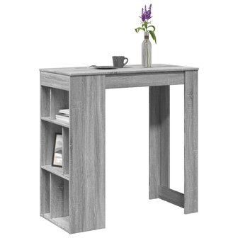 Bartafel met rekken 102x50x103,5 cm bewerkt hout grijs sonoma 1