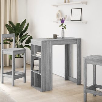 Bartafel met rekken 102x50x103,5 cm bewerkt hout grijs sonoma 3