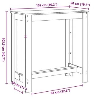 Bartafel 102x50x103,5 cm bewerkt hout zwart 9