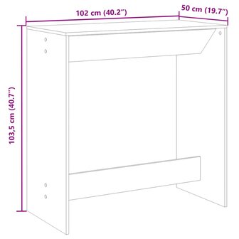 Bartafel 102x50x103,5 cm bewerkt hout wit 9