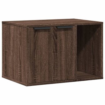Kattenbakkast 60x40x40 cm bewerkt hout bruin eikenkleurig 2