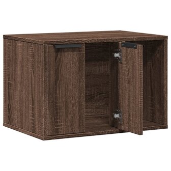 Kattenbakkast 60x40x40 cm bewerkt hout bruin eikenkleurig 4