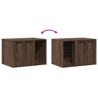 Kattenbakkast 60x40x40 cm bewerkt hout bruin eikenkleurig 8