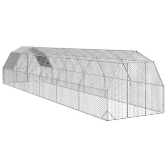 Kippenren met dak 2,5x12x2,25 m gegalvaniseerd staal 5