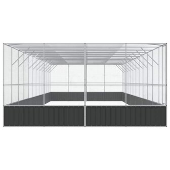 Voli&egrave;re met verlengstuk 1246x414x212 m staal zilverkleurig 4