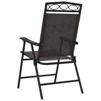 Tuinstoelen 2 st inklapbaar staal en textileen gem&ecirc;leerd grijs 7