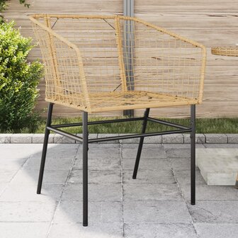 Tuinstoel bruin poly rattan 2 st 1