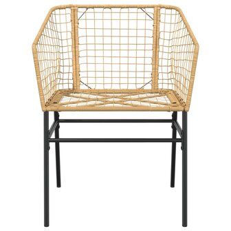 Tuinstoel bruin poly rattan 2 st 5