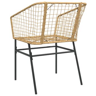 Tuinstoel bruin poly rattan 2 st 7