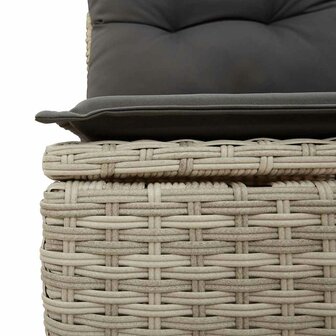 2-delige Loungeset met kussens poly rattan acacia lichtgrijs 5