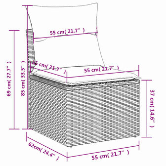 2-delige Loungeset met kussens poly rattan acacia lichtgrijs 7